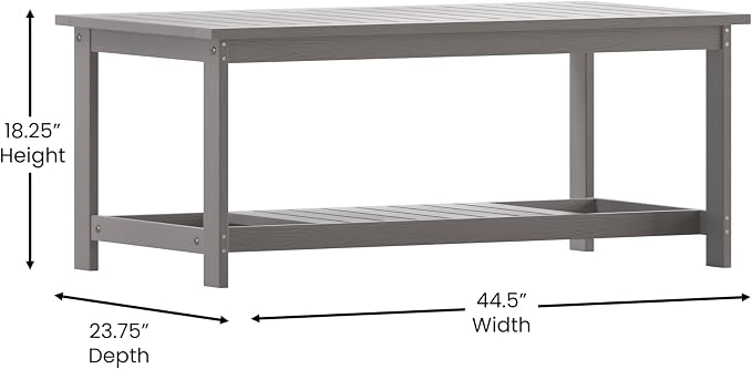BizChair Two Tiered Commercial Grade Adirondack Coffee Table - Image 2