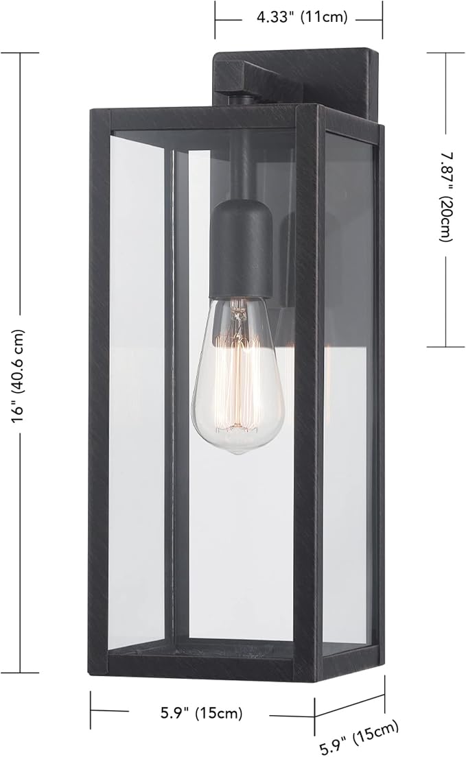 Globe Electric 44837 1-Light Outdoor Indoor Wall Sconce, Brushed Dark Bronze - Image 13