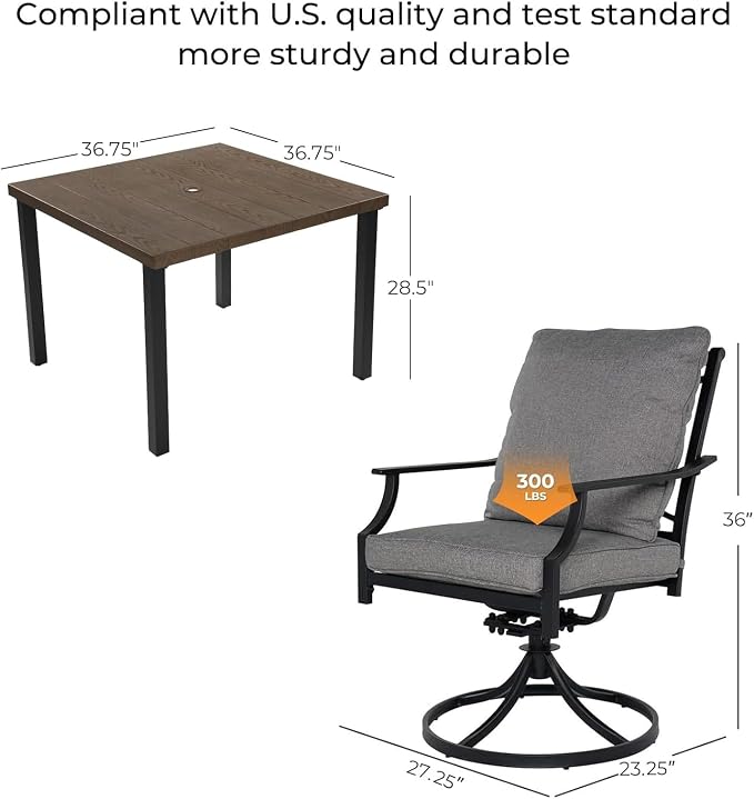 Grand patio 5-Piece Patio Dining Set - Image 2