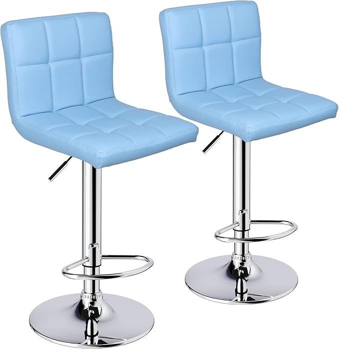 Leopard Bar Stools, Modern PU Leather Adjustable Swivel Bar Stool by LEOPARDPRODUCTS