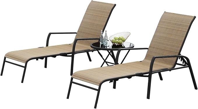 Devoko Patio Chaise Lounges Sets Outdoor Lounge Chairs - Image 2