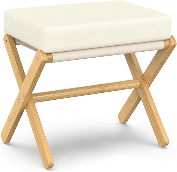 Foldable Foot Stool Ottoman, Modern Foot Rest by BAMBOOHOMIE