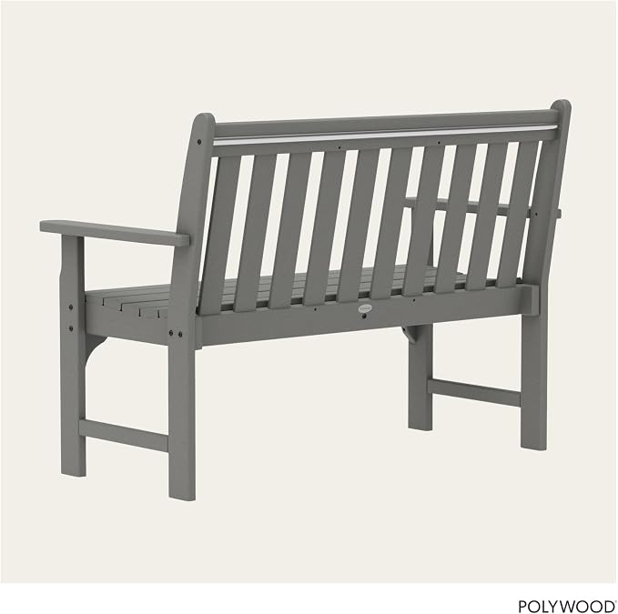 POLYWOOD GNB48GY Vineyard 48" Bench, Slate Grey - Image 5