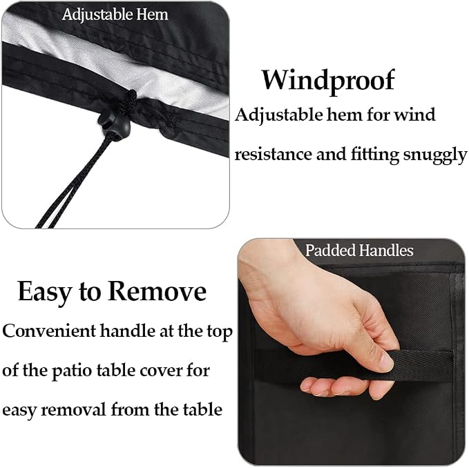 Patio Steel Patio Side Table Cover Waterproof Heavy Duty Small Outdoor Round - Image 5