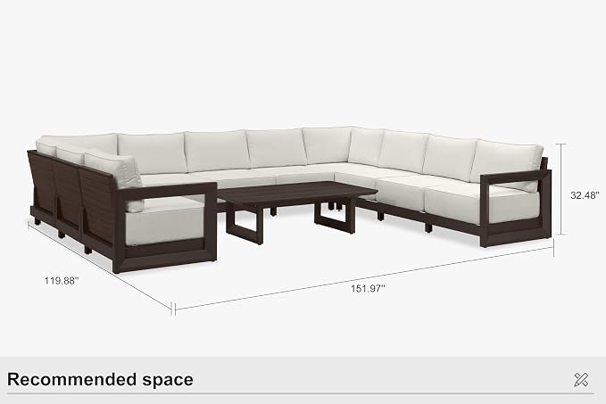 PURPLE LEAF Patio Furniture Set U-Shaped Outdoor Couch - Image 9