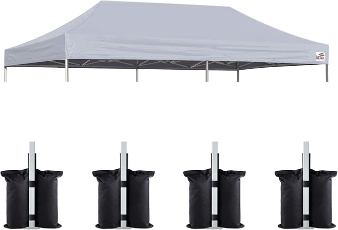 Eurmax USA 10x20 Pop Up Canopy Replacement Canopy Tent Top Cover, Instant by Eurmax