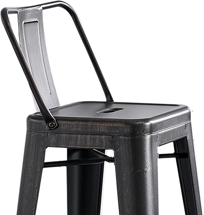 AC Pacific 30” Metal Barstool Set of 2 – Country Rustic Style - Image 6