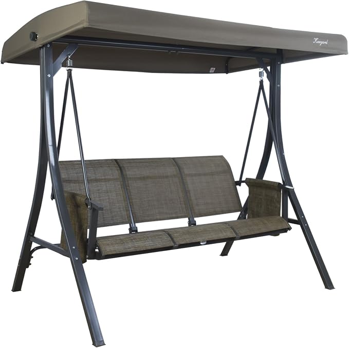 Kozyard Brenda 3-Seat Outdoor Porch Swing Glider, Patio Swing - Image 6