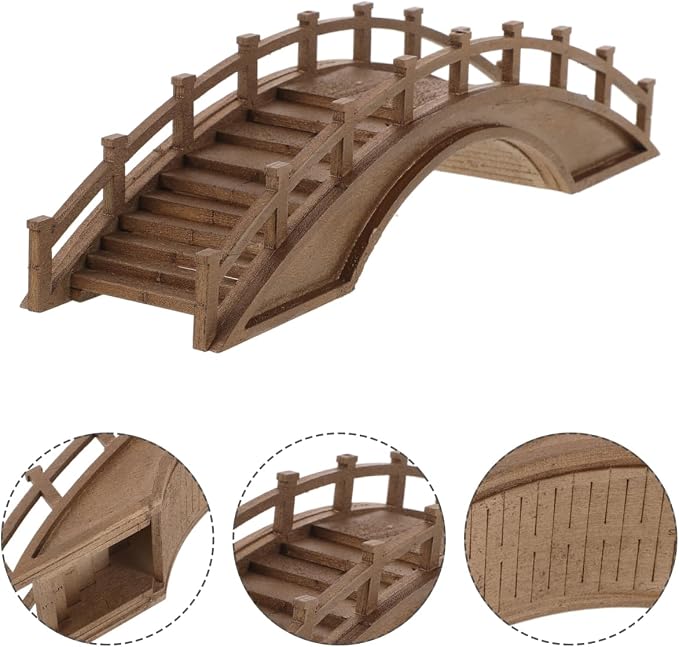 Miniature Wooden Arch Bridge Figurine - Image 5