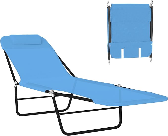 Outsunny Folding Chaise Lounge Chair, Pool Sun Tanning Chair, Outdoor Lounge by Outsunny