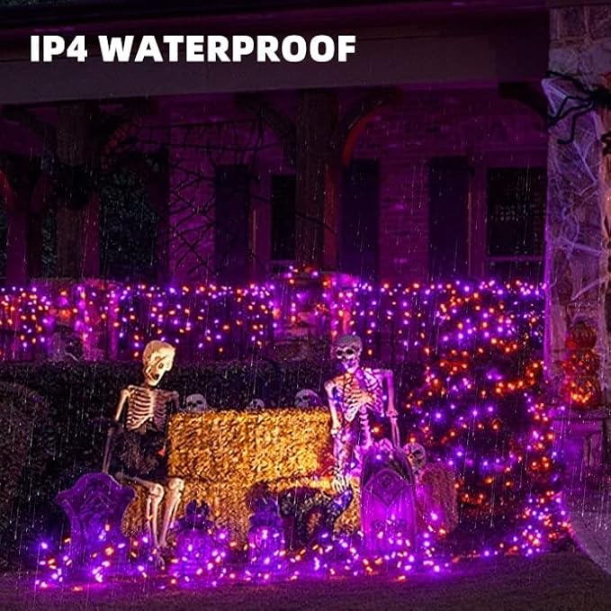 Purple and Orange Solar Halloween Lights Outdoor, Total 80 FT 240 LED Solar - Image 7