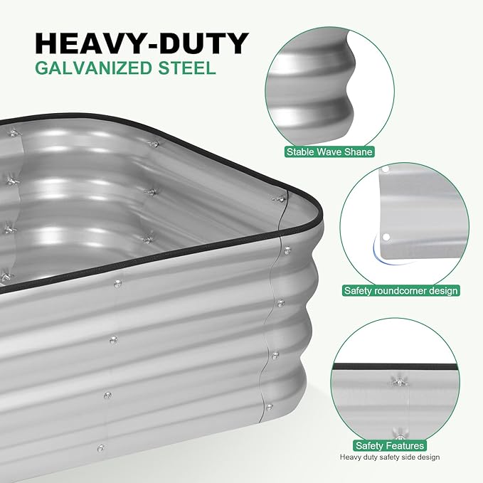 1MORE Raised Garden Bed -5X3X1 Galvanized Planter Box - Image 3