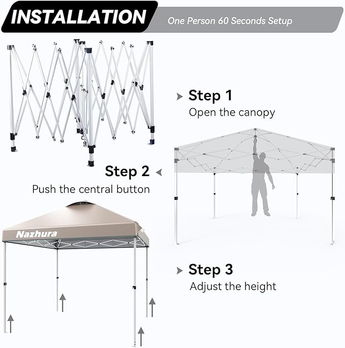 Nazhura 10' x 10' Pop Up Canopy Tent - Image 2