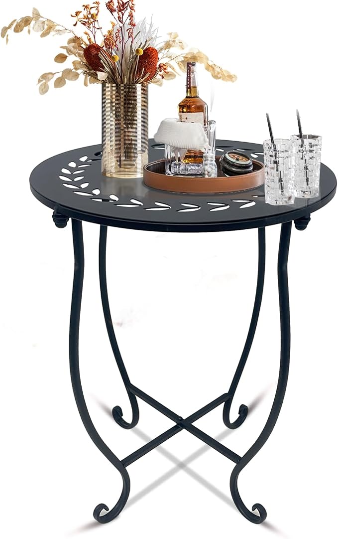 Round Side Table, 1 Pack 14 Inch Bedside Table by Aonagi