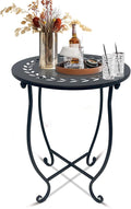 Round Side Table, 1 Pack 14 Inch Bedside Table by Aonagi