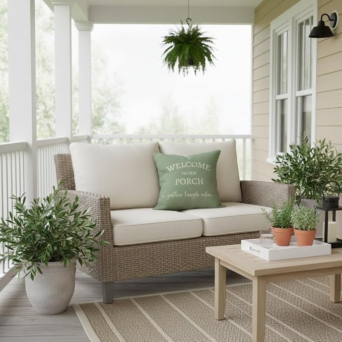 PANDICORN Welcome to Our Porch Stay Awhile Outdoor Decorative Throw Pillow - Image 3
