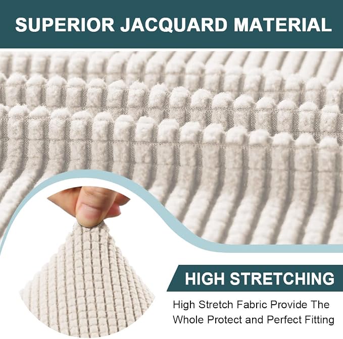 FantasDecor Chaise Lounge Cover Stretch Chair Lattice Slipcover - Image 4