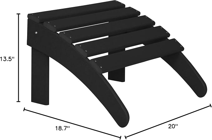 WO Home Furniture Adirondack Ottoman Outdoor Patio Footrest 13.5" Inch Folding - Image 3