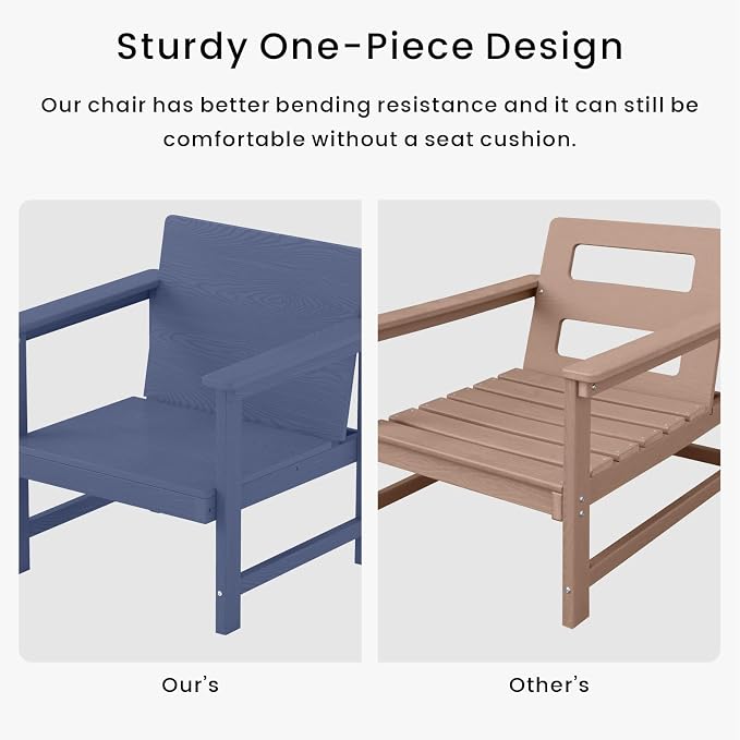 5-Piece Patio Conversation Sets, Weatherproof HDPE Sectional Furniture Set - Image 5