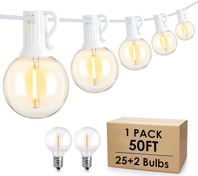 Mlambert 50Ft Outdoor String Lights, G40 Globe Patio Lights by Mlambert
