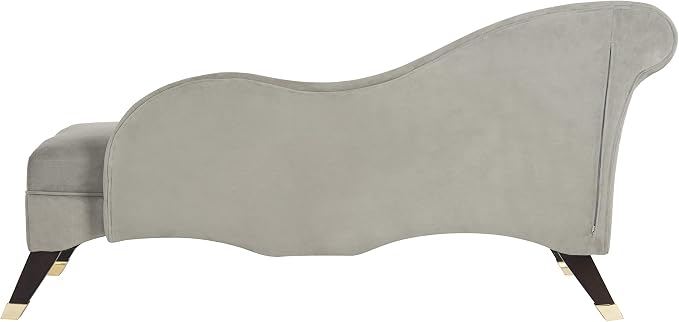 Safavieh Home Collection Caiden Grey Velvet Chaise - Image 7