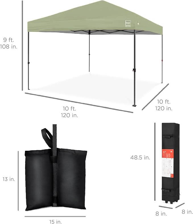 Best Choice Products 10x10ft Pop Up Canopy Tent, Outdoor Shade, 1 Person 1 - Image 9