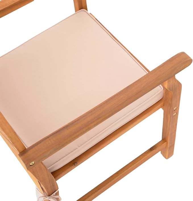 Sophia & William 2 Pieces Acacia Wood Patio Dining Chairs - Image 3