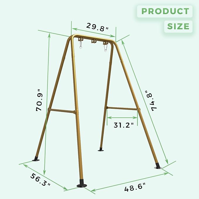 G TALECO GEAR Hammock Chair Stand, Heavy-Duty Steel Hammock Stand, 300LBS - Image 6