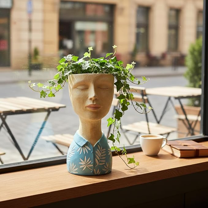 DiliComing Face Planter Pot Head Planter - Image 2
