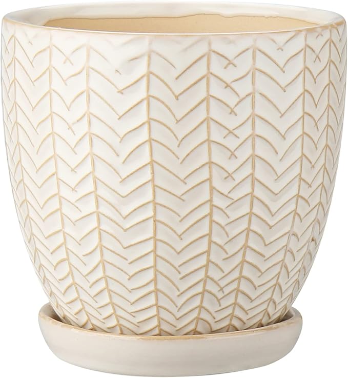 Oairse 4 inches Ceramic Planter Pots 3 Set of Small Round Flower Pots - Image 7