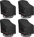Patio Chair Covers for Outdoor Furniture Waterproof 4 Pack, Heavy Duty by Hadisi