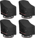 Patio Chair Covers for Outdoor Furniture Waterproof 4 Pack, Heavy Duty by Hadisi