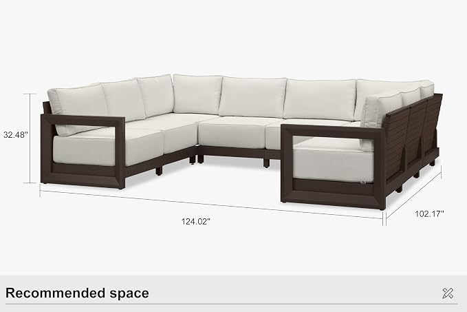 PURPLE LEAF Patio Furniture Set U-Shaped Outdoor Couch - Image 9