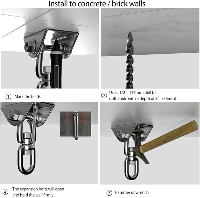 Hammock Hanging Kit, 1000 lb Capacity Heavy Duty 360° Rotate Swing Ultra - Image 6