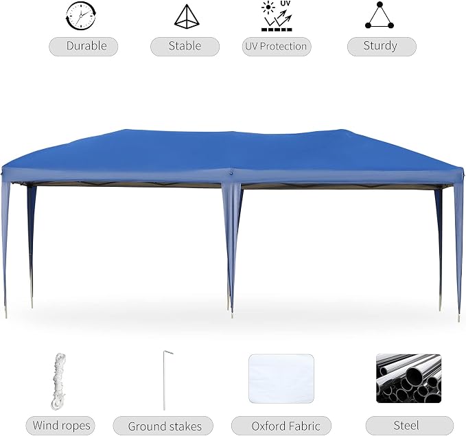 Outsunny 10' x 19.2' Pop Up Canopy Tent, Heavy Duty Tent - Image 4