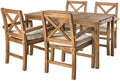 Walker Edison Delray Classic 5 Piece Acacia Wood Outdoor Dining Table and by WalkerEdison