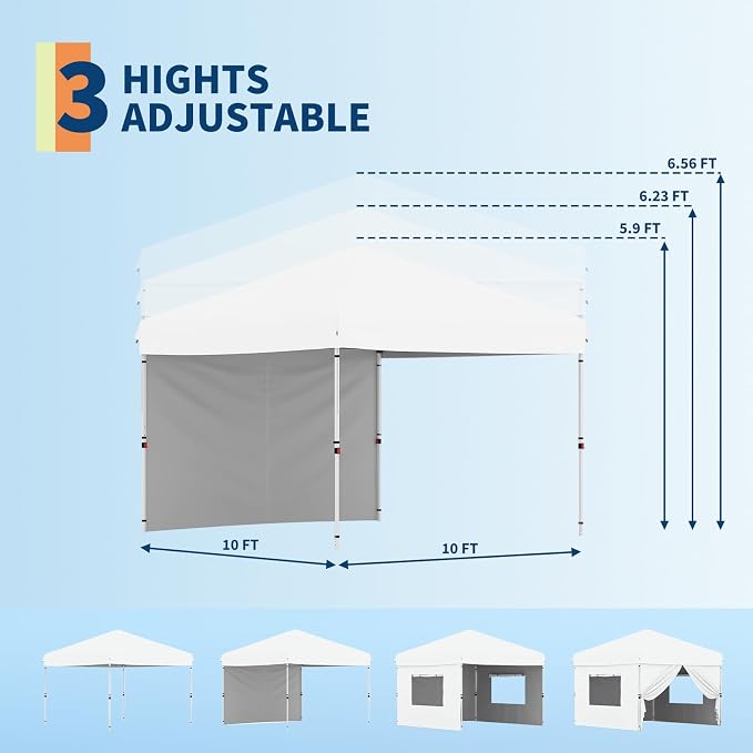 Garvee 10x10 Pop Up Canopy Tent, Heavy Duty Commercial Instant Shelter - Image 5