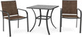 3-Piece Outdoor Dining Set, Small Metal Bistro Table by Anmutig