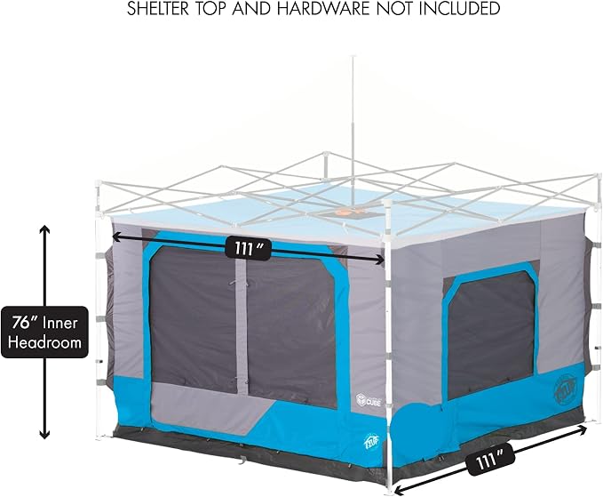 E-Z UP Camping Cube 6.4, Converts 10' Straight Leg Canopy into Camping Tent - Image 3
