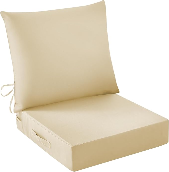 Outdoor Seat Cushion Set, Waterproof & Fade Resistant Patio Chair Cushions by IASEAHK