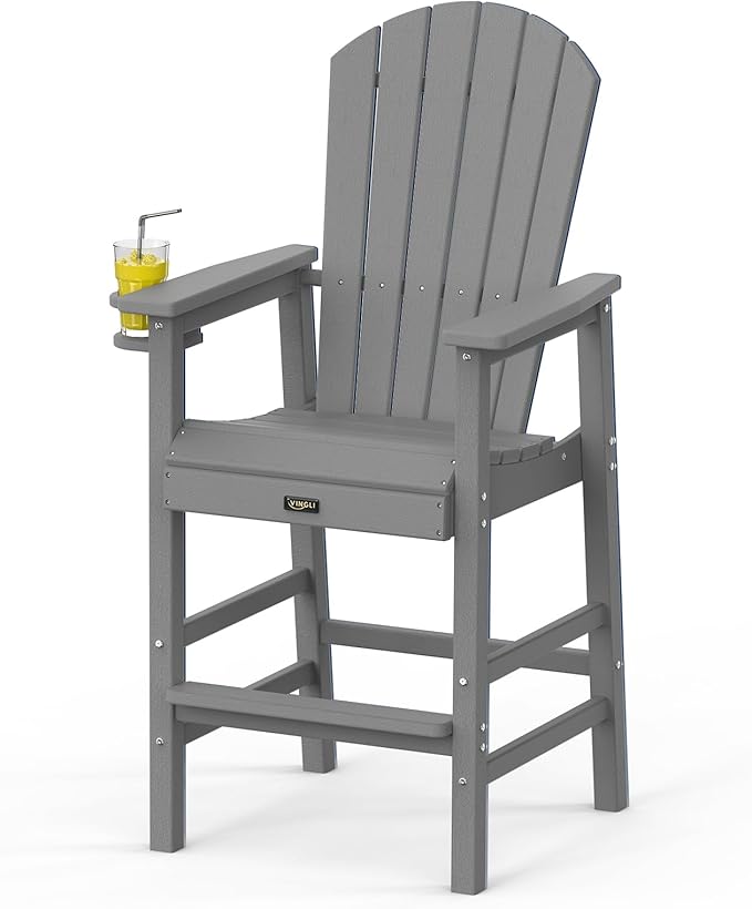 VINGLI Tall Adirondack Chair, All-Weather Plastic Adirondack Chair by VINGLI