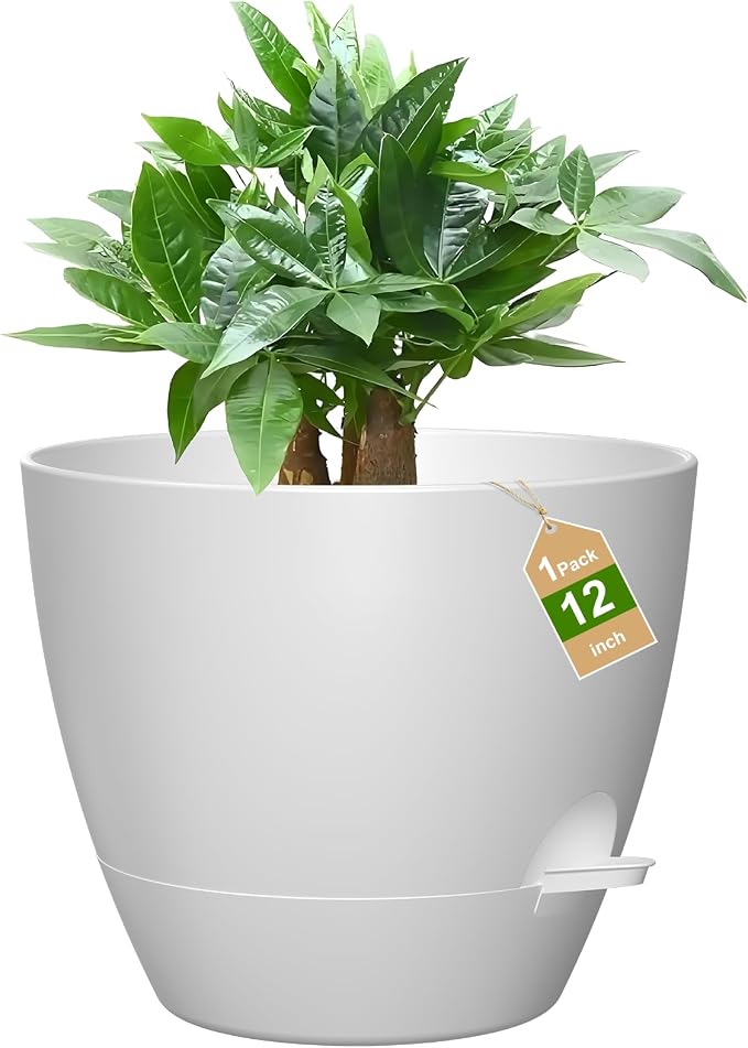 12 Inch Large Self Watering Pots, Flower Pots by Unknown