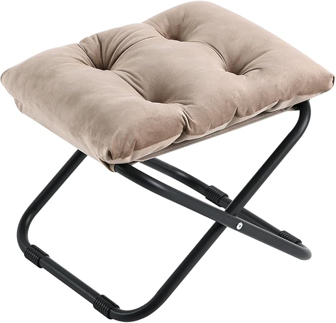 LITA Folding Footrest Stool, Portable Ottoman Foot Rest, Upholstered Small by LITA
