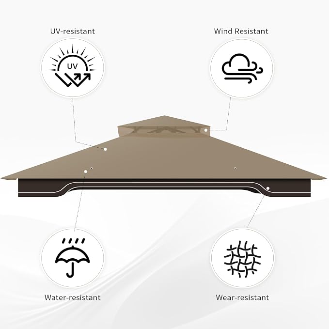Replacement Gazebo Canopy for 10 x 12 Regency II Patio Gazebo Model L-GZ798PST - Image 3