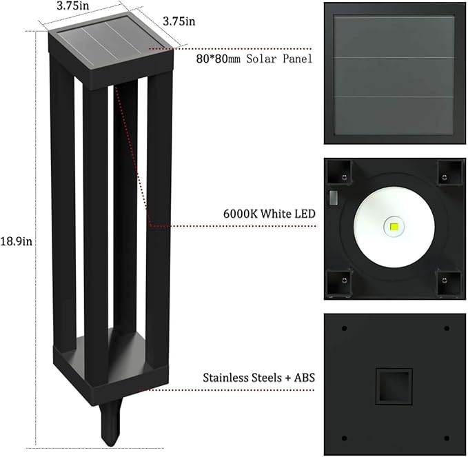 Solar Floor Lamps Outdoor Decor Lanterns Waterproof Deck Lights - Image 4