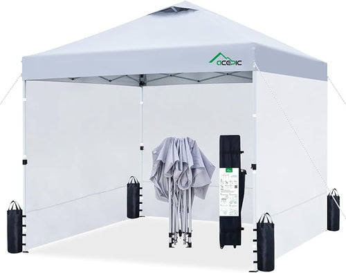 10x10 Pop Up Canopy Tent with 3PCS Sidewalls, 1-Person Setup Pop Up Canopy Tent by ACEPICOutdoor