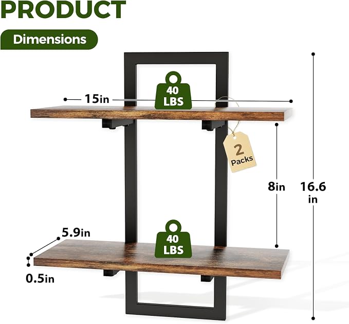 Bamworld Floating Shelves for Wall Planters for Indoor Plants Hanging Shelves - Image 2
