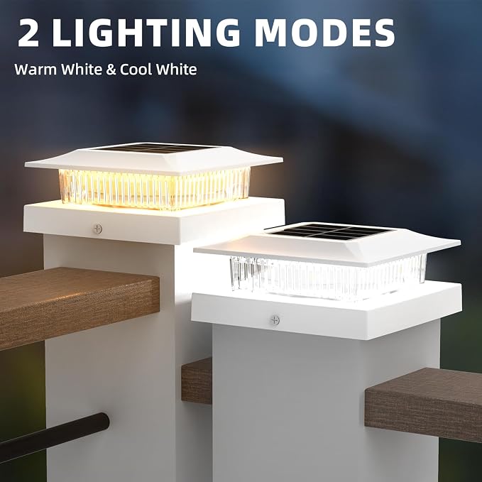4x4 Solar Post Cap Lights 16 Pack, Fence Post Solar Lights - Image 2