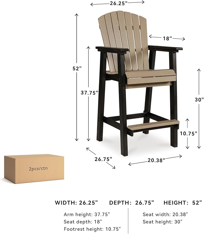Signature Design by Ashley Fairen Trail 30" HDPE Durable Outdoor Barstool - Image 3