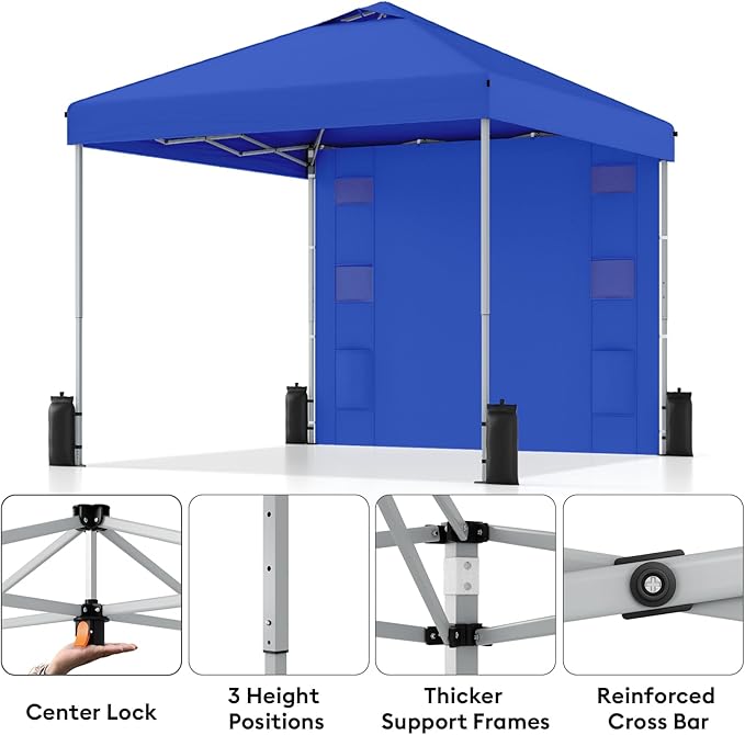 10x10 Pop Up Canopy with Sidewalls, Instant Heavy Duty Canopy Tent - Image 3